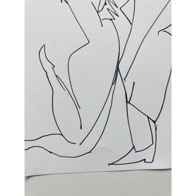 Ink Drawing Original by Erik Sulander Avant Garde Composition, Signed. 8.5 x 5.5, Unframed. The Couple