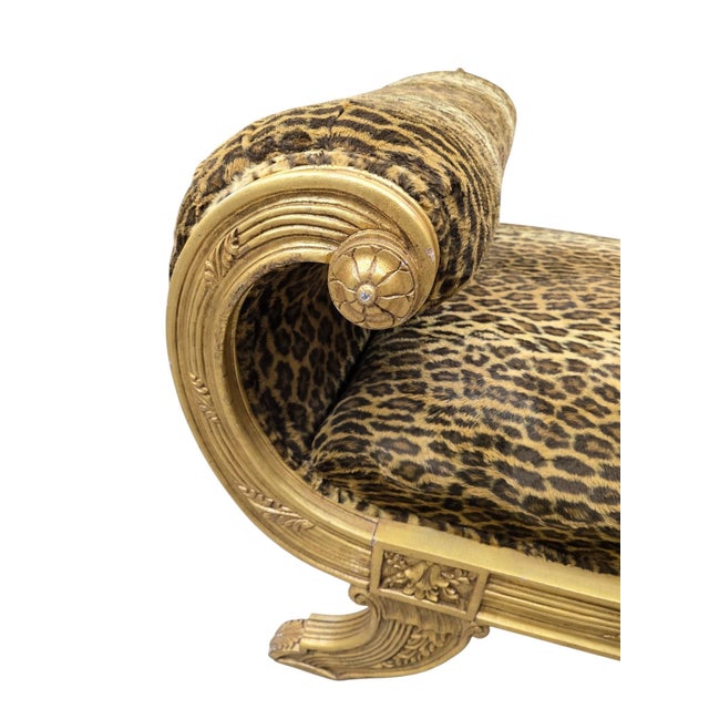 Vintage Henredon Style Hollywood Regency Chaise Lounge For Sale - Image 10 of 11
