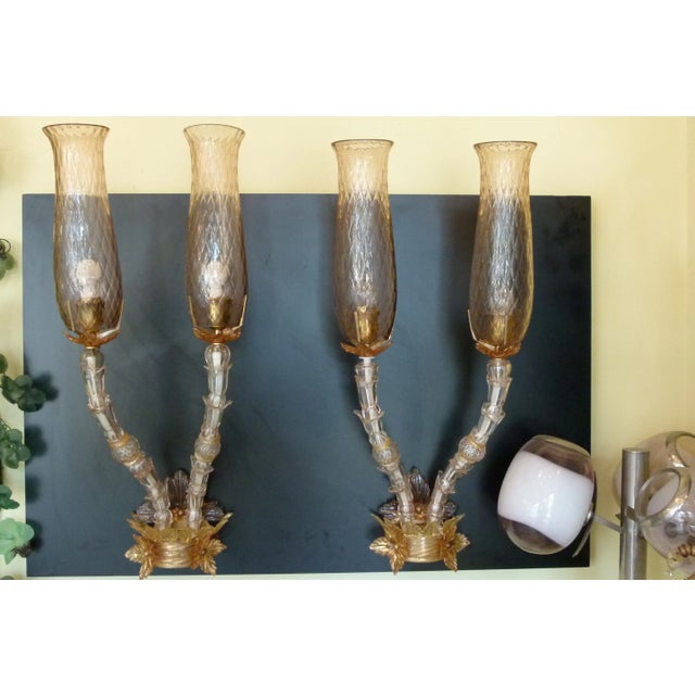 Vintage Wall Lights from Seguso, Set of 2 For Sale - Image 3 of 8