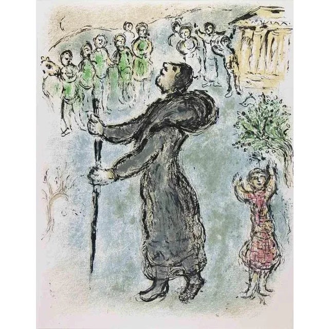 Odysseus disguised as a beggar - from the suite "Odyssey" is a splendid color lithograph realized after Marc Chagall in...