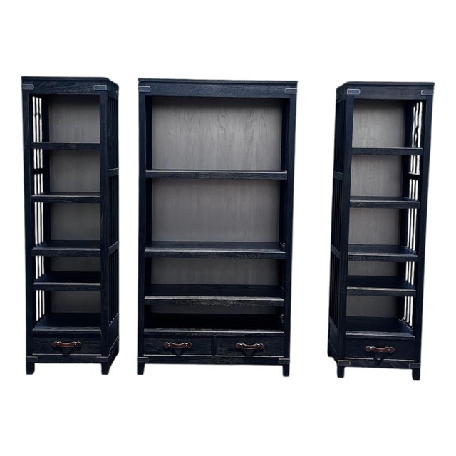 1990s Arhaus Tremont Bookcases, 3 Pieces For Sale