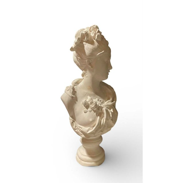 Mid 19th Century Plaster Bust of a Young Lady by A. Carrier Belleuse For Sale - Image 4 of 15