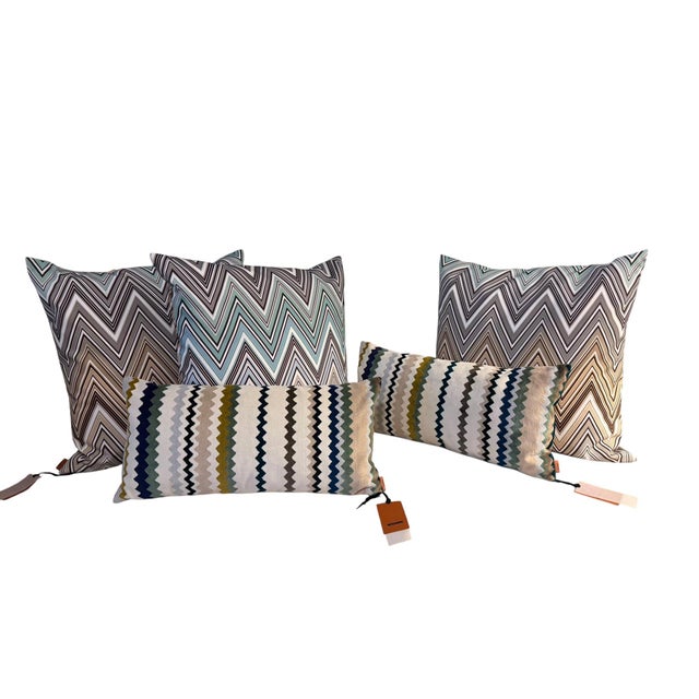 Textile Set of 3 New With Tags Missoni Home Chevron Pillows – Retail $1,920 For Sale - Image 7 of 7