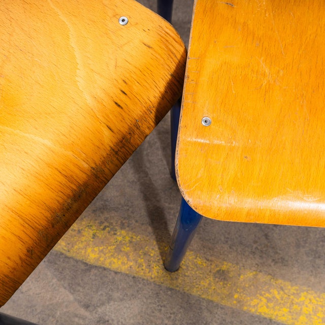 Blue Vintage Sea Blue Stacking Dining Chairs from Mullca, 1960s, Set of 4 For Sale - Image 8 of 14
