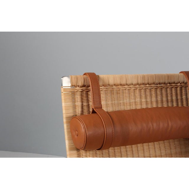 PK 24 Chaise Lounge with Wicker Seat by Poul Kjærholm for Fritz Hanse, 2021 For Sale - Image 9 of 13