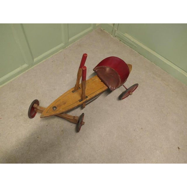 Antique Wooden Hand Operated Childrens Tricycle Car from Periclès, 1930s For Sale - Image 6 of 12