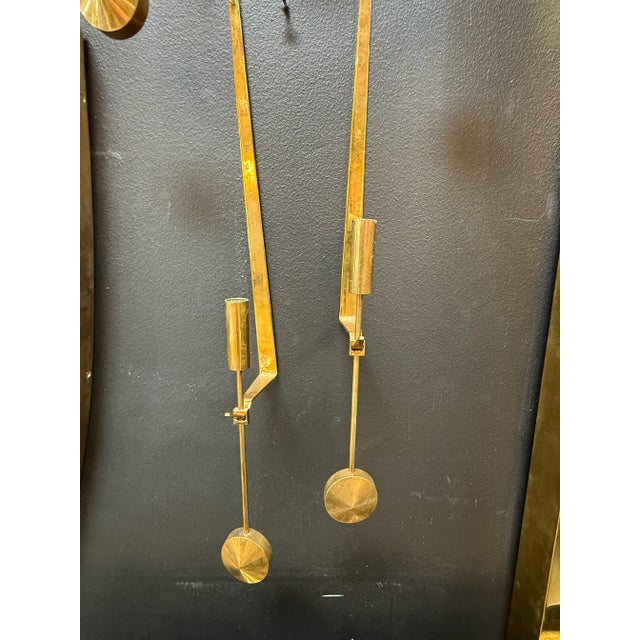 Pierre Forssell Set of 8 Brass Candle Sconces by Pierre Forsell 1960s For Sale - Image 4 of 4