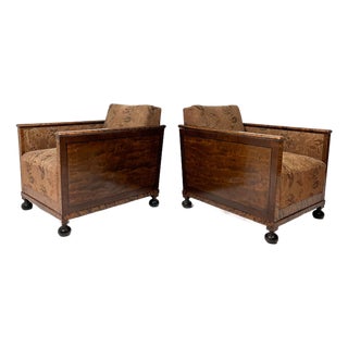 Pair of 1920's Swedish Grace Lounge Chairs For Sale