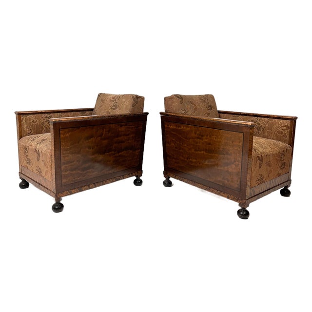 Pair of 1920's Swedish Grace Lounge Chairs For Sale