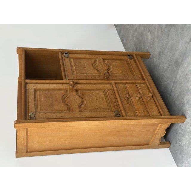 Mid 20th Century Oak Cabinet by Guillerme et Chambron for Votre Maison, France, 1960s For Sale - Image 5 of 12
