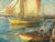 Early 20th-Century Harbor Maritime Pastel Drawing Under Glass For Sale - Image 4 of 6