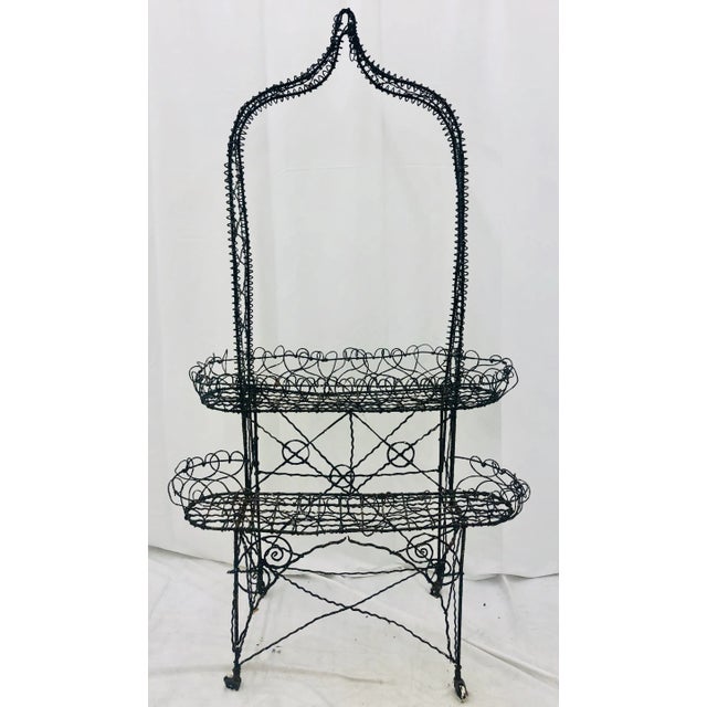 Early 20th Century Antique Victorian Bent Wire Plant Stand For Sale - Image 5 of 12