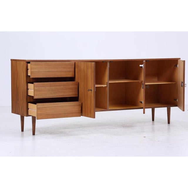Vintage Walnut Sideboard with Drawers and Compartments, 1960s For Sale - Image 4 of 11