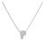 10K White Gold Diamond Accent "P" Initial Bubble Pendant Necklace For Sale