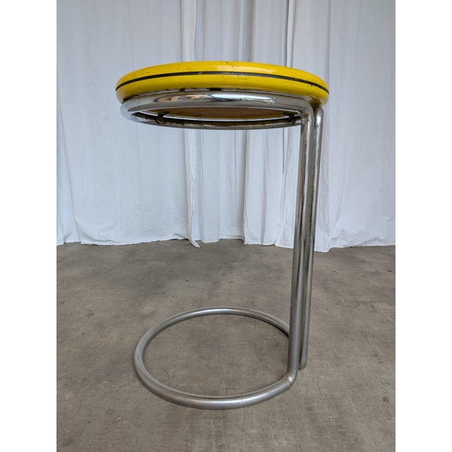 Vintage Bauhaus Yellow Bar Table in Chrome, 1970s For Sale - Image 16 of 18