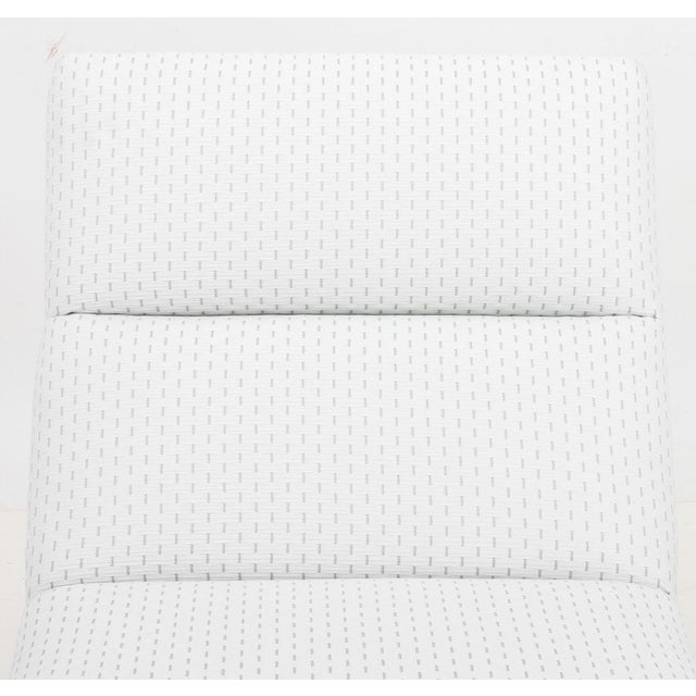 Contemporary Contemporary White Upholstered Slipper Chair For Sale - Image 3 of 7