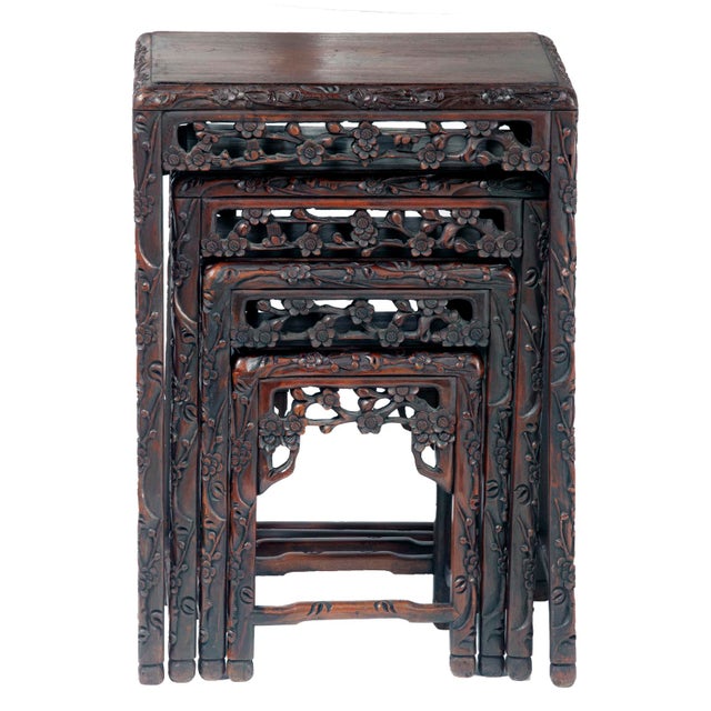 Antique Rosewood Chinese Nesting Tables Set of 4 For Sale - Image 12 of 12