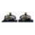 Vintage Petites Choses Pewter Sleeping Pig Candle Holders on Green Marble – Pair, Usa For Sale