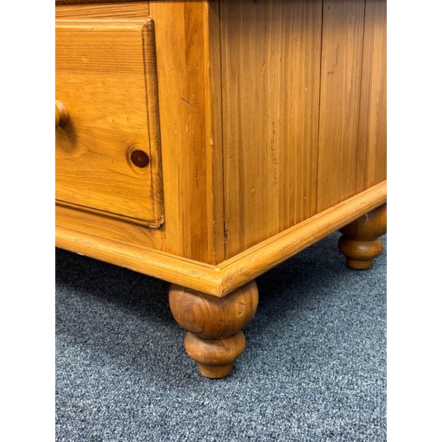 Wood Ethan Allen Farmhouse Rustic Pine Armoire For Sale - Image 7 of 12