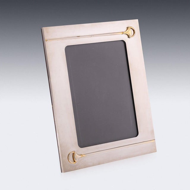 Vintage Italian Silver Plated-Photograph Frame from Gucci, 1920s For Sale - Image 3 of 10