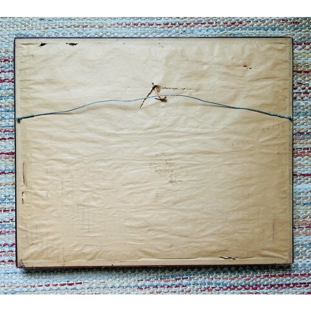 Paint Vintage Spanish Style Architectural Watercolor in Gold Frame For Sale - Image 7 of 7