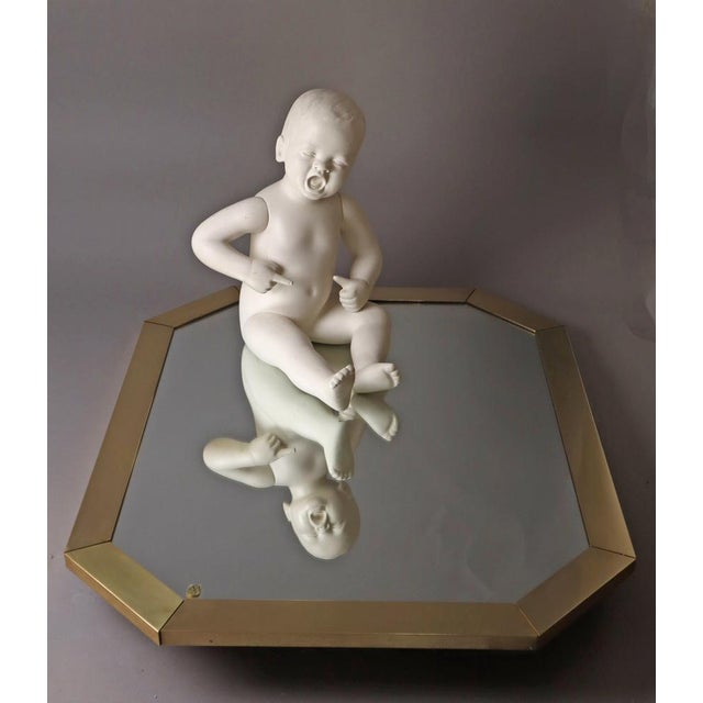 Large Brass Mirror from United Advertising Facilities, 1980s For Sale - Image 9 of 16