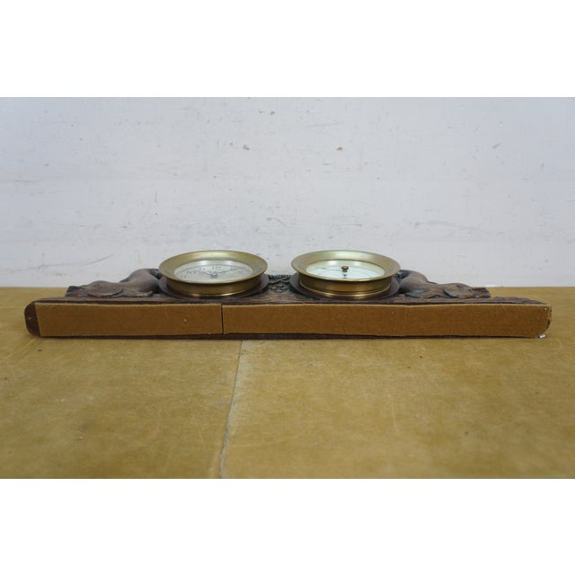 Mid 20th Century Rare Chelsea Carved Dolphin Nautical Maritime Ship Mantel Clock & Barometer 25" For Sale - Image 16 of 16