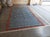 Handmade Cotton Area Rug, Vegetable Dyed, Sky Blue, Gray and Terracotta Striped Dhurrie -8'x12' For Sale - Image 10 of 13