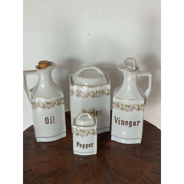 Set of 4, Antique Bavarian Oil Vinegar Pepper Tableware For Sale - Image 4 of 4