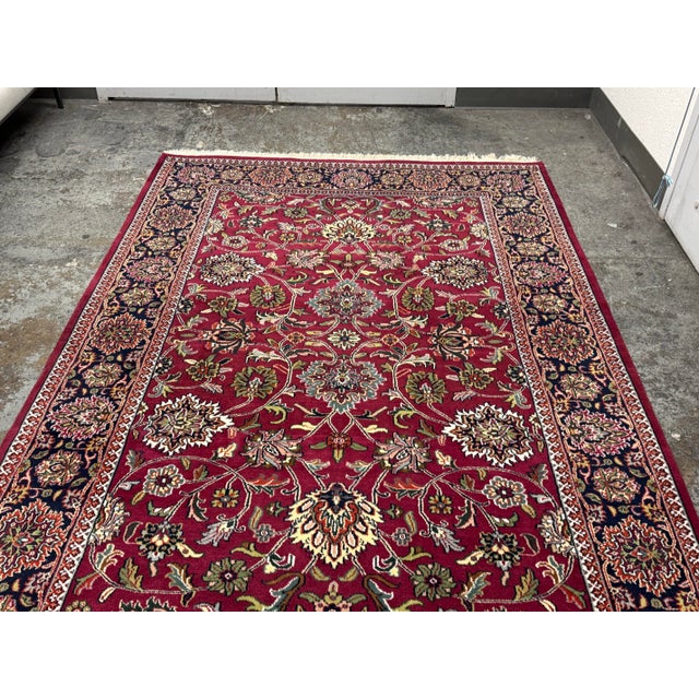 Red 5ft 10in × 8ft 10in Oriental Wool Area Rug For Sale - Image 8 of 12
