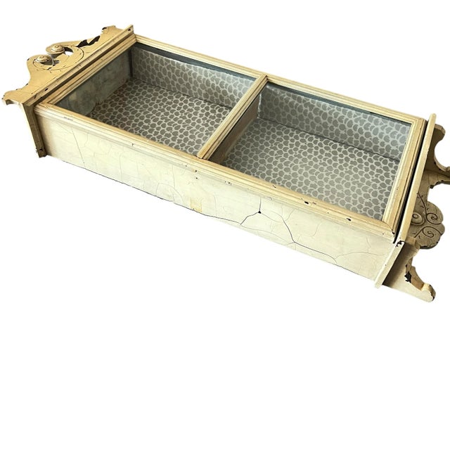 1940s 1940s Antique Curio Wall Vitrine With Carved Details For Sale - Image 5 of 12