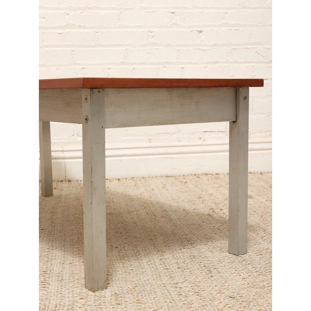 Vintage Modernist Wood and Metal Coffee Table For Sale - Image 10 of 10