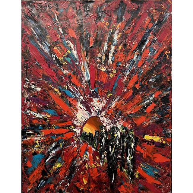 M. Thomas, Libération, 1959, Oil on Canvas, in Flawless conditions. Designed 1950 to 1959 This piece has an attribution...