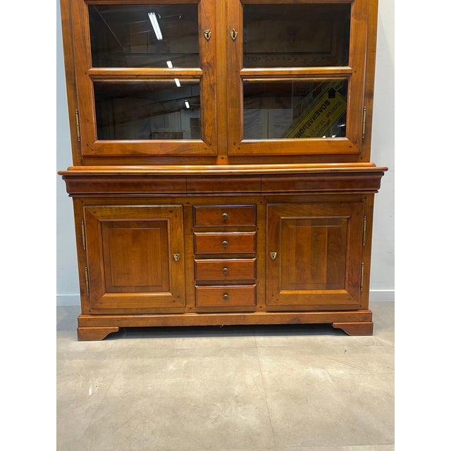 Vintage Wood 2-Piece Cabinet For Sale - Image 3 of 4