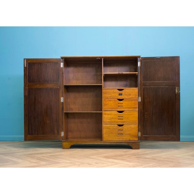 Mid-Century Modern Vintage Art Deco Tallboy in Oak in the style of Heals, 1930s For Sale - Image 3 of 11