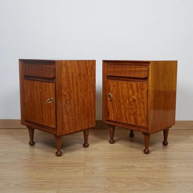 Mid-Century Bedside Cabinets by Heals of London, 1950s For Sale - Image 3 of 8