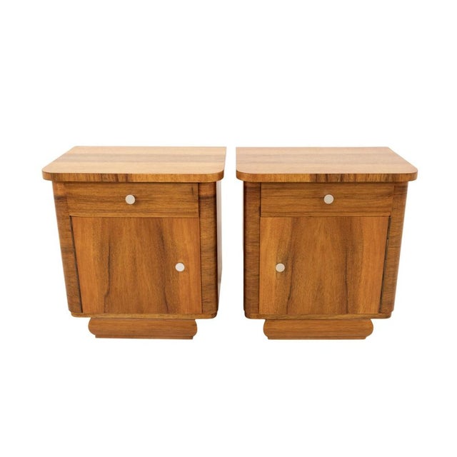 Mid-20th Century Wooden Bedside Tables, 1950s, Set of 2 For Sale - Image 3 of 6