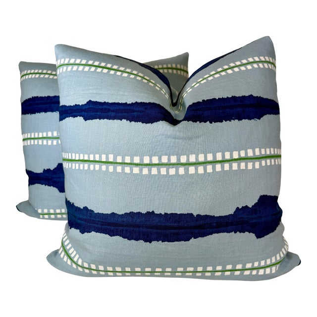 Templeton "Madeleine" in Cerulean 22" Pillows-a Pair For Sale