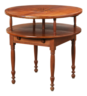 Antique Early 19th C American Sheraton Inlaid Cherry Table