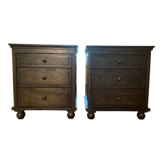 Restoration Hardware Annecy Metal Wrapped Nightstand - a Pair For Sale
