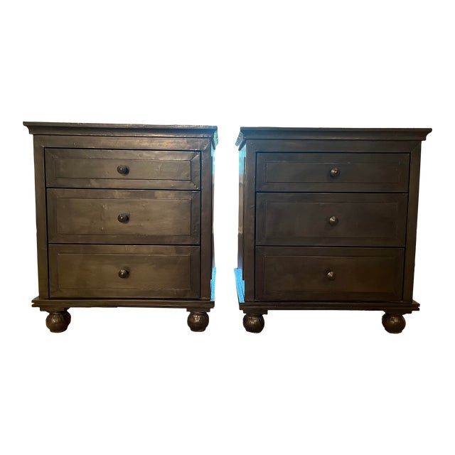 Restoration Hardware Annecy Metal Wrapped Nightstand a Pair Chairish