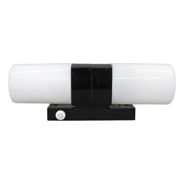 Mid-Century Modernn Bakelite and Opaline Glass Wall Light, 1960s For Sale