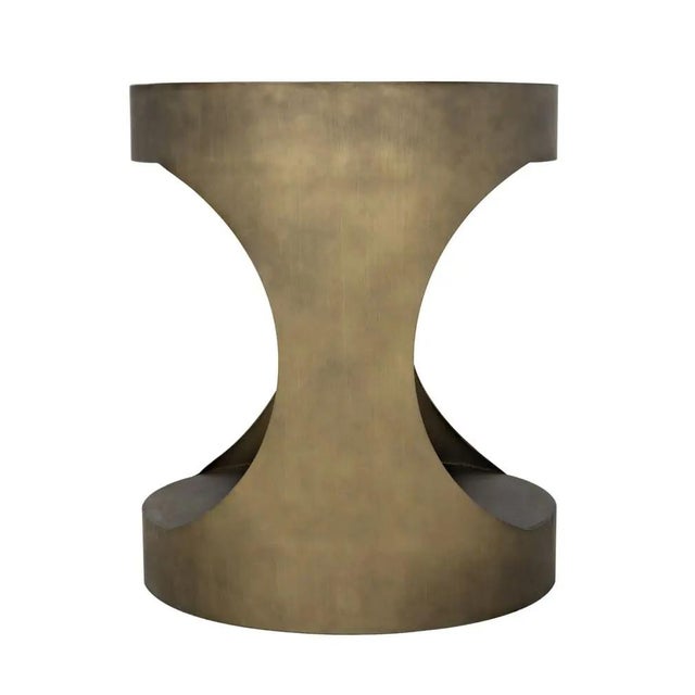 Not Yet Made - Made To Order NOIR Eclipse Round Side Table, Metal with Aged Brass Finish For Sale - Image 5 of 5