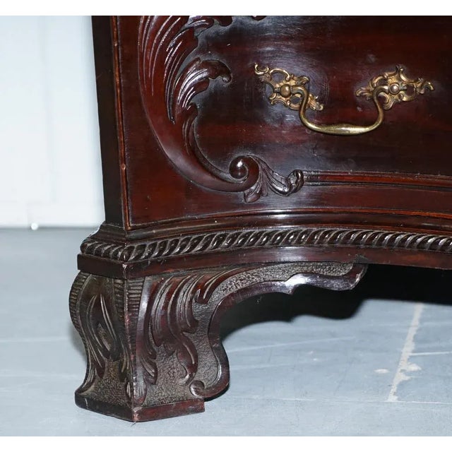 George III Thomas Chippendale Hardwood Bookcase on Serpentine Chest Drawers For Sale - Image 12 of 18