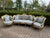 1940 Euro Artisan Louis XVI Gold Beech Damask Sofa Set-5 Pc For Sale - Image 6 of 18