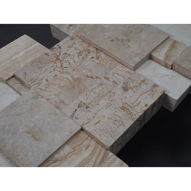 Stone Architectural Travertine Coffee Table, Belgium, 1970s For Sale - Image 7 of 10
