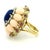 Italian 18k Gold Lapis, Coral, Ruby & Diamond Cocktail Ring, 1970s, Size 7 For Sale - Image 9 of 18