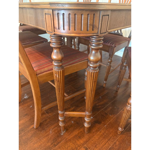 1940s Federalist Style Mahogany Dining Table With Six Hepplewhite Style Chairs For Sale - Image 11 of 12