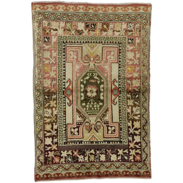 Vintage Turkish Oushak Rug with Modern Style - 03'06 x 05'02 For Sale - Image 9 of 9