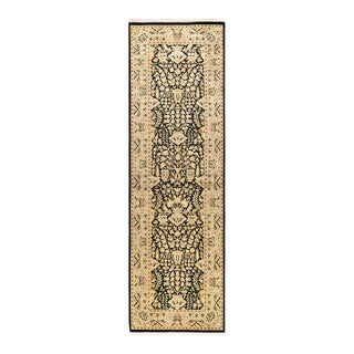 Mogul, One-of-a-Kind Hand-Knotted Runner Rug - Black, 2' 6" x 8' 5" For Sale